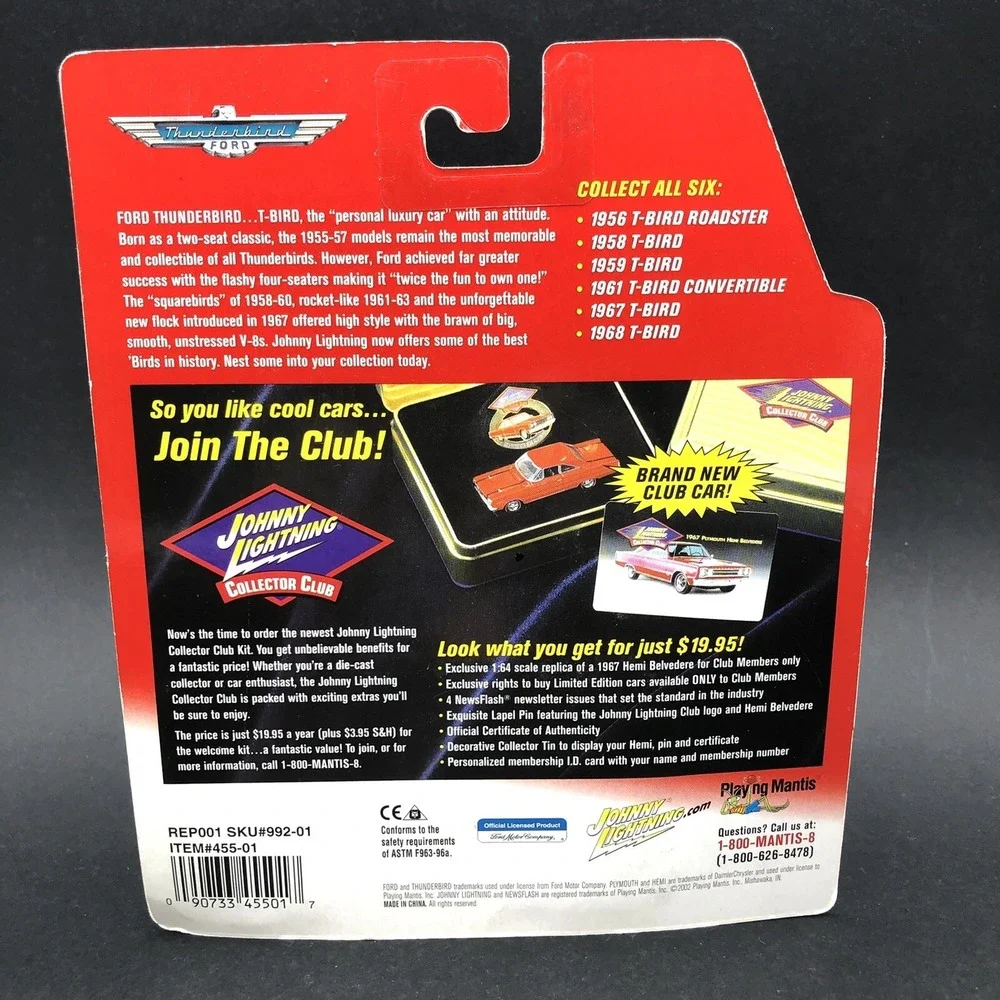Johnny Lightning Thunderbird 1961 '61 T-Bird Convertible Car Blue‎ Diecast 1/64
